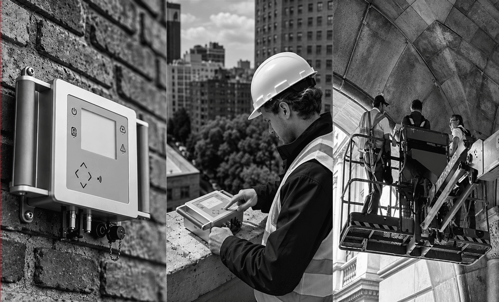 Three-part structural measurement and inspection collage