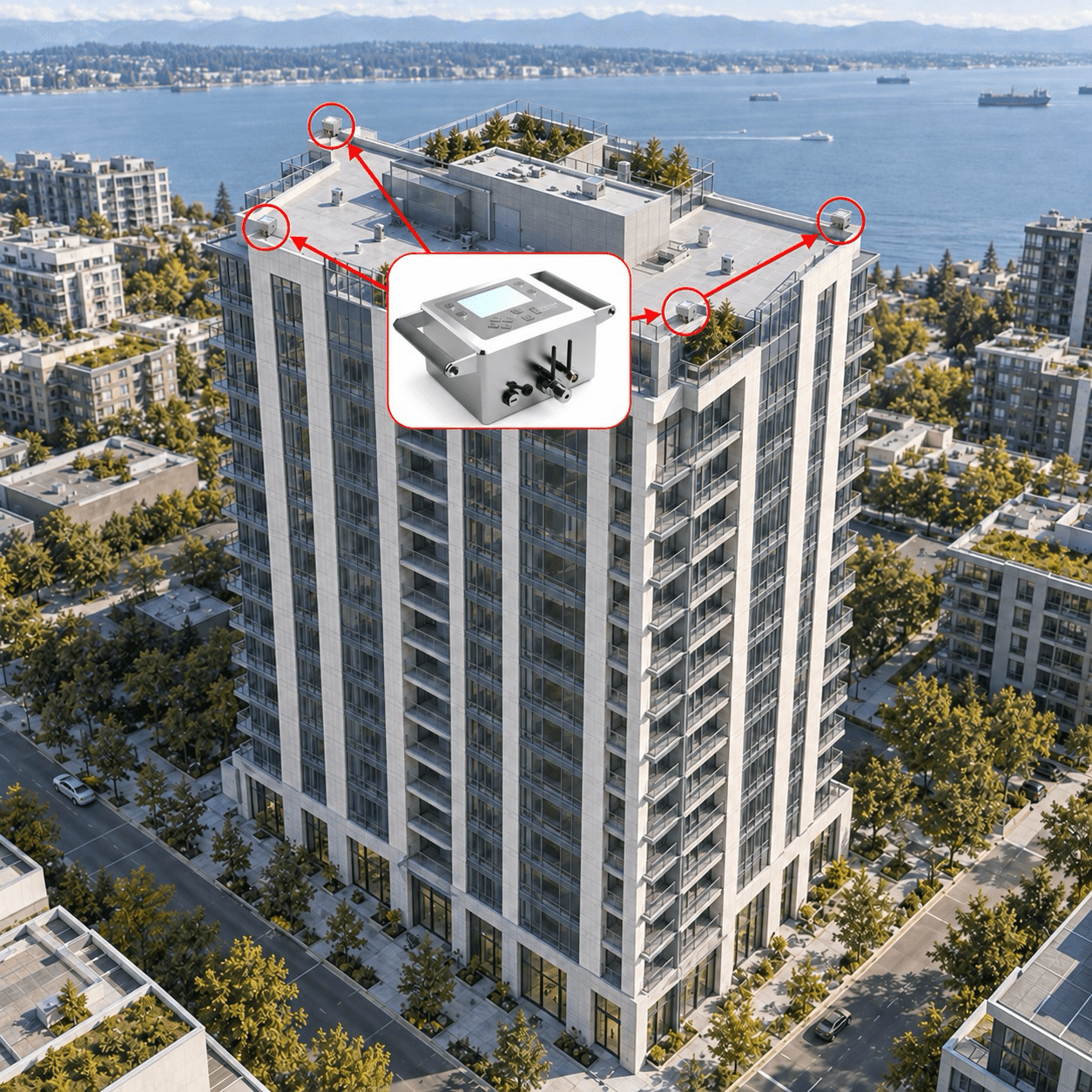 Instrumented rooftop and measured structural response